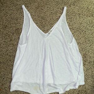 Free People White V-Neck Tank Top